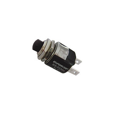 SS-033Q/BK Seco-Larm Black N.C. Momentary Push Button Switch for 1/2" Hole
