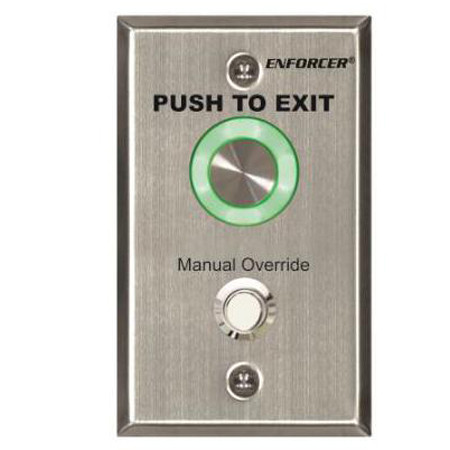 SD-6276-SSVQ Seco-Larm Piezoelectric Pushbutton Vandal-Resistant single-Gang Plate - "PUSH TO EXIT"