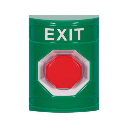 SS2105XT-EN STI Green No Cover Momentary (Illuminated) Stopper Station with EXIT Label English