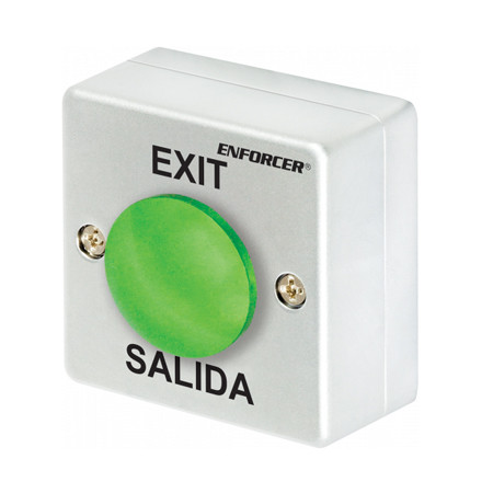 PB-2618-GQ Seco-Larm Green Metal Mushroom Pushbutton Switch - Surface-Mount with Backbox