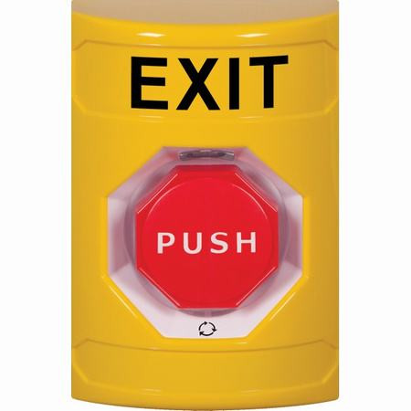 SS2209XT-EN STI Yellow No Cover Turn-to-Reset (Illuminated) Stopper Station with EXIT Label English
