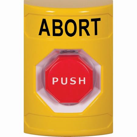 SS2202AB-EN STI Yellow No Cover Key-to-Reset (Illuminated) Stopper Station with ABORT Label English