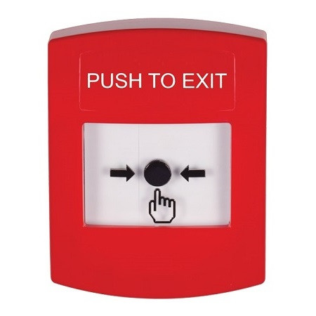 GLR001PX-EN STI Red Indoor Only No Cover Key-to-Reset Push Button with PUSH TO EXIT Label English