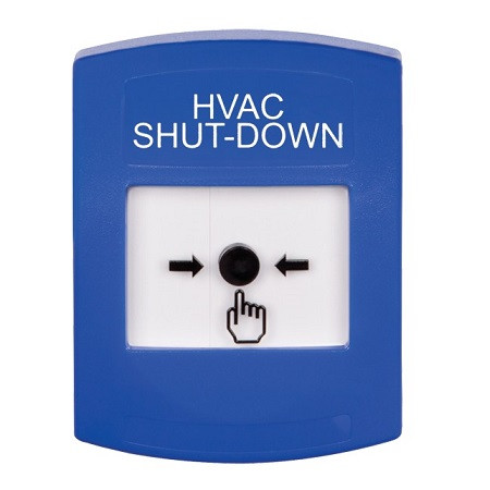 GLR401HV-EN STI Blue Indoor Only No Cover Key-to-Reset Push Button with HVAC SHUT-DOWN Label English