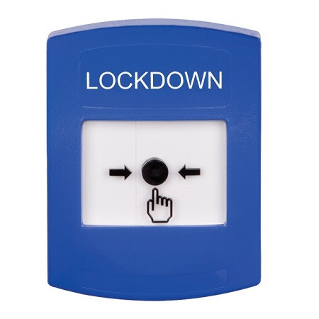 GLR401LD-EN STI Blue Indoor Only No Cover Key-to-Reset Push Button with LOCKDOWN Label English
