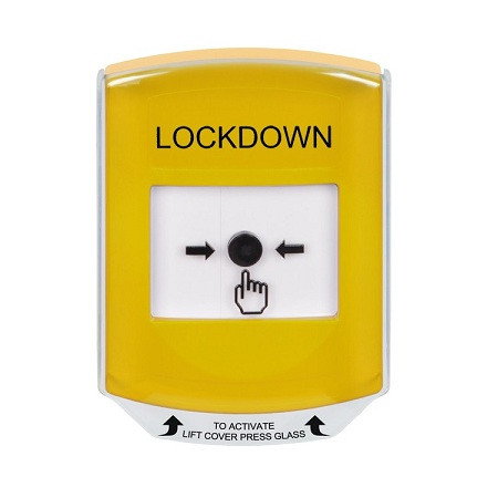 GLR2A1LD-EN STI Yellow Indoor Only Shield w/ Sound Key-to-Reset Push Button with LOCKDOWN Label English