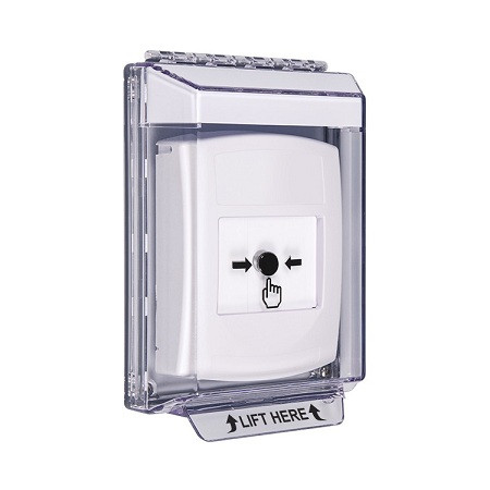 GLR331NT-EN STI White Indoor/Outdoor Low Profile Flush Mount Key-to-Reset Push Button with No Text Label English
