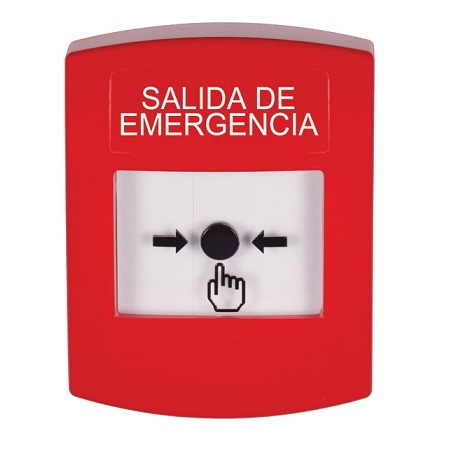 GLR001EX-ES STI Red Indoor Only No Cover Key-to-Reset Push Button with EMERGENCY EXIT Label Spanish
