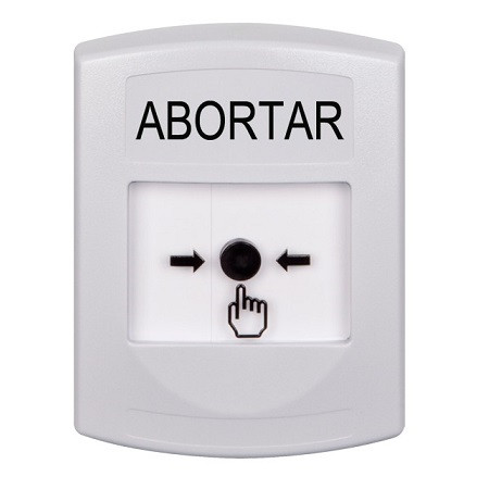 GLR301AB-ES STI White Indoor Only No Cover Key-to-Reset Push Button with ABORT Label Spanish