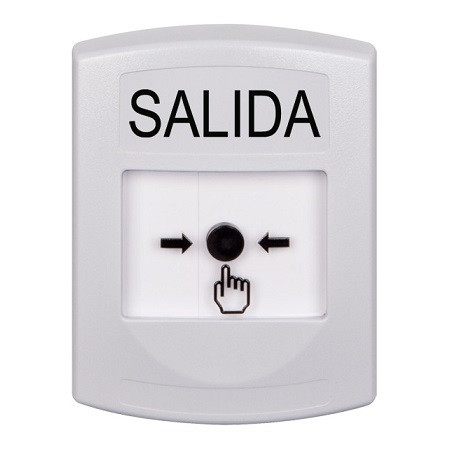 GLR301XT-ES STI White Indoor Only No Cover Key-to-Reset Push Button with EXIT Label Spanish