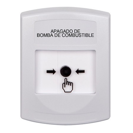 GLR301PS-ES STI White Indoor Only No Cover Key-to-Reset Push Button with FUEL PUMP SHUT-DOWN Label Spanish