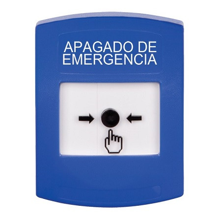 GLR401PO-ES STI Blue Indoor Only No Cover Key-to-Reset Push Button with EMERGENCY POWER OFF Label Spanish