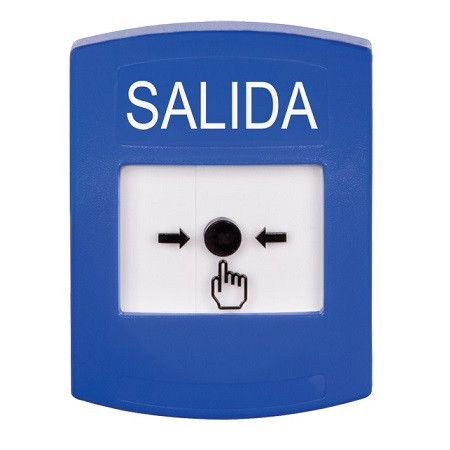 GLR401XT-ES STI Blue Indoor Only No Cover Key-to-Reset Push Button with EXIT Label Spanish