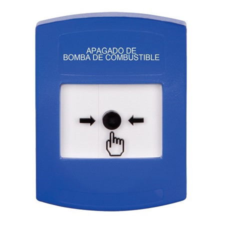 GLR401PS-ES STI Blue Indoor Only No Cover Key-to-Reset Push Button with FUEL PUMP SHUT-DOWN Label Spanish