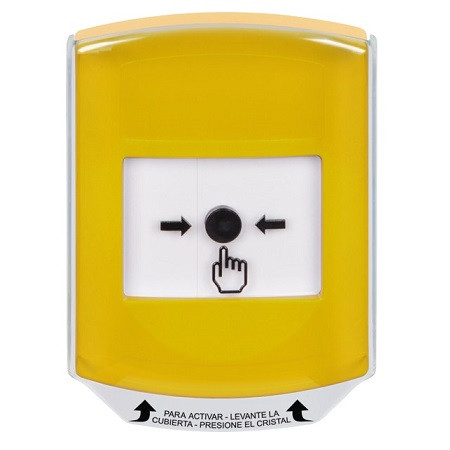 GLR221NT-ES STI Yellow Indoor Only Shield Key-to-Reset Push Button with No Text Label Spanish