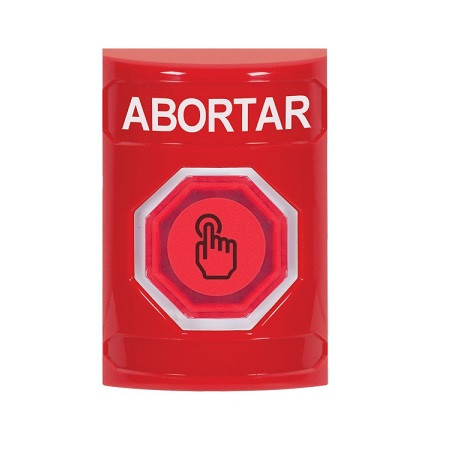 SS2007AB-ES STI Red No Cover Weather Resistant Momentary (Illuminated) with Red Lens Stopper Station with ABORT Label Spanish