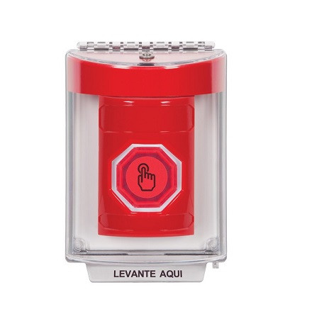 SS2046NT-ES STI Red Indoor/Outdoor Flush w/ Horn Momentary (Illuminated) with Red Lens Stopper Station with No Text Label Spanish