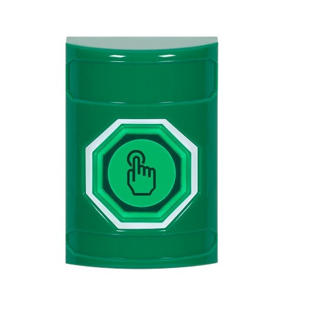 SS2106NT-ES STI Green No Cover Momentary (Illuminated) with Green Lens Stopper Station with No Text Label Spanish