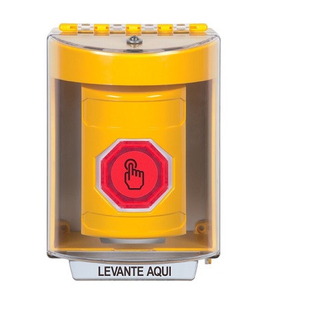 SS2277NT-ES STI Yellow Indoor/Outdoor Surface Weather Resistant Momentary (Illuminated) with Red Lens Stopper Station with No Text Label Spanish