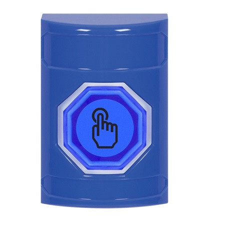 SS2407NT-ES STI Blue No Cover Weather Resistant Momentary (Illuminated) with Blue Lens Stopper Station with No Text Label Spanish
