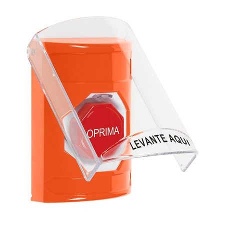 SS2525NT-ES STI Orange Indoor Only Flush or Surface Momentary (Illuminated) Stopper Station with No Text Label Spanish