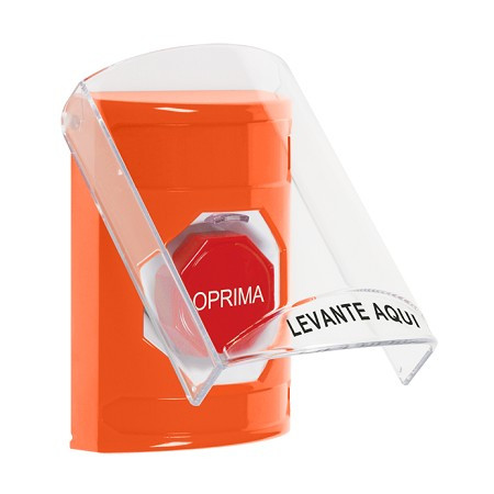 SS25A2NT-ES STI Orange Indoor Only Flush or Surface w/ Horn Key-to-Reset (Illuminated) Stopper Station with No Text Label Spanish