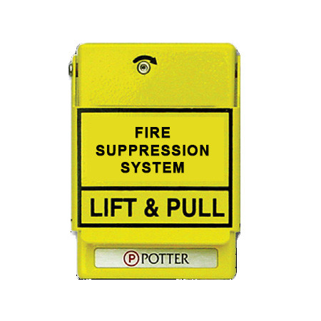 1000611 Potter RMS-1T SPST Pull Station - Yellow - FIRE SUPPRESSION SYSTEM