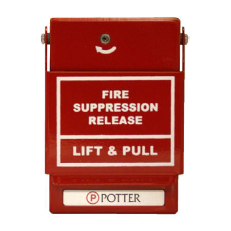 1000653 Potter RMS-1T-LP Red SPST Dual Action Pull Station - FM200 Release - Non-Returnable