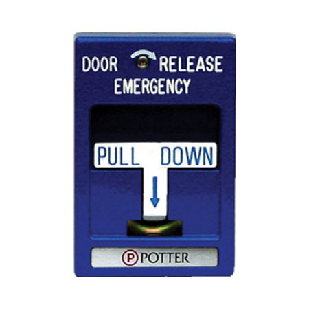 1000619 Potter RMS-1T Blue SPST Pull Station - Releasing - Non-Returnable