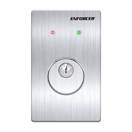 SD-72281-6MQ Seco-Larm Single-Gang Mortise Cylinder Key Switch with LED Indicators - DPDT Momentary