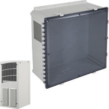 EP242410-T6 STI Poycarbonate Enclosure with A/C and Heat and Power Supply 24" H x 24" W x 10" D - Tinted Door