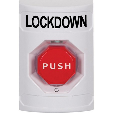 SS2309LD-EN STI White No Cover Turn-to-Reset (Illuminated) Stopper Station with LOCKDOWN Label English