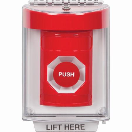 SS2034NT-EN STI Red Indoor/Outdoor Flush Momentary Stopper Station with No Text Label English
