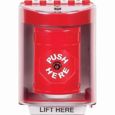 SS2070NT-EN STI Red Indoor/Outdoor Surface Key-to-Reset Stopper Station with No Text Label English