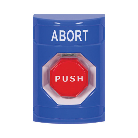 SS2402AB-EN STI Blue No Cover Key-to-Reset (Illuminated) Stopper Station with ABORT Label English
