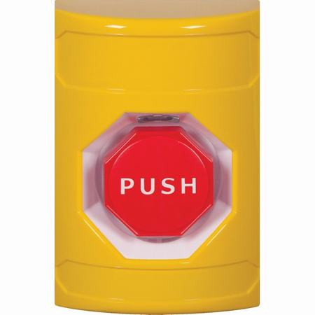 SS2202NT-EN STI Yellow No Cover Key-to-Reset (Illuminated) Stopper Station with No Text Label English