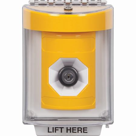 SS2233NT-EN STI Yellow Indoor/Outdoor Flush Key-to-Activate Stopper Station with No Text Label English