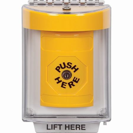 SS2240NT-EN STI Yellow Indoor/Outdoor Flush w/ Horn Key-to-Reset Stopper Station with No Text Label English