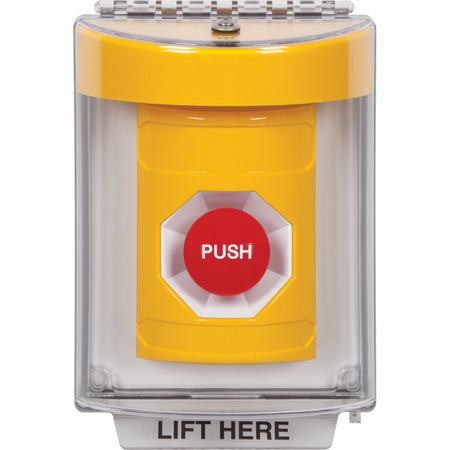 SS2244NT-EN STI Yellow Indoor/Outdoor Flush w/ Horn Momentary Stopper Station with No Text Label English