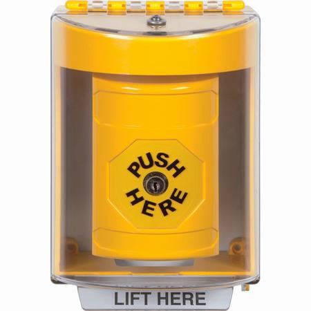 SS2280NT-EN STI Yellow Indoor/Outdoor Surface w/ Horn Key-to-Reset Stopper Station with No Text Label English