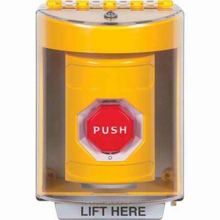 SS2289NT-EN STI Yellow Indoor/Outdoor Surface w/ Horn Turn-to-Reset (Illuminated) Stopper Station with No Text Label English