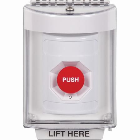 SS2341NT-EN STI White Indoor/Outdoor Flush w/ Horn Turn-to-Reset Stopper Station with No Text Label English