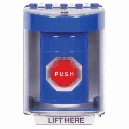 SS2475NT-EN STI Blue Indoor/Outdoor Surface Momentary (Illuminated) Stopper Station with No Text Label English