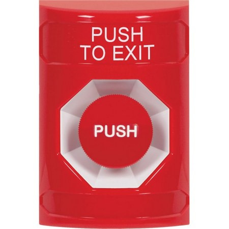 SS2004PX-EN STI Red No Cover Momentary Stopper Station with PUSH TO EXIT Label English