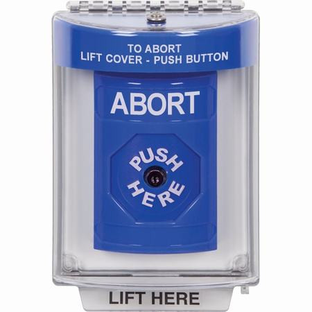 SS2440AB-EN STI Blue Indoor/Outdoor Flush w/ Horn Key-to-Reset Stopper Station with ABORT Label English