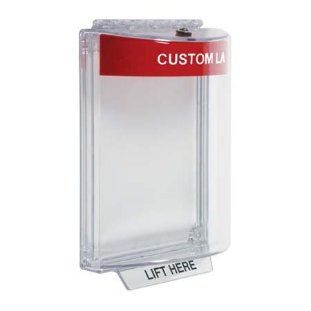 STI-13010CR STI Universal Stopper Dome Cover Flush Mount and Hood - Custom Label - Red - Non-Returnable