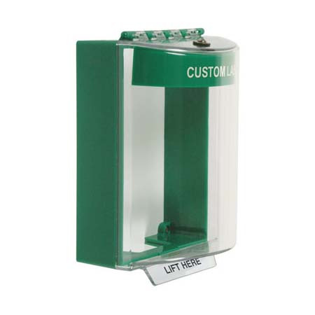 STI-13210CG STI Universal Stopper Dome Cover Surface Mount and Hood - Custom Label - Green - Non-Returnable