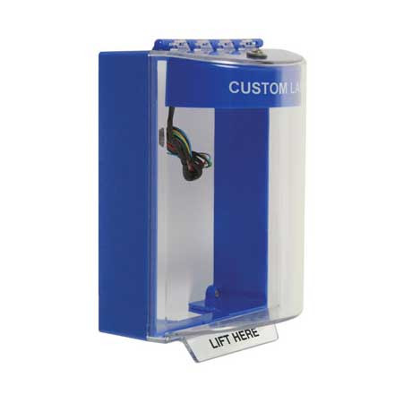 STI-13230CB STI Universal Stopper Dome Cover Surface Mount and Hood with Horn and Relay - Custom Label - Blue - Non-Returnable