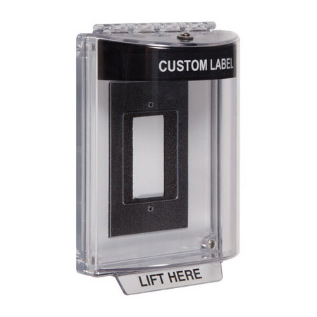 STI-13320CK STI Universal Stopper Dome Cover Enclosure Flush Back Box and Hood with Horn - Custom Label - Black - Non-Returnable