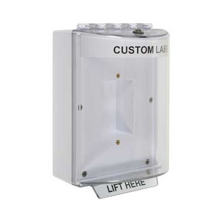 STI-13410CW STI Universal Stopper Dome Cover Enclosed Back Box, Sealed Mounting Plate and Hood - Custom Label - White - Non-Returnable